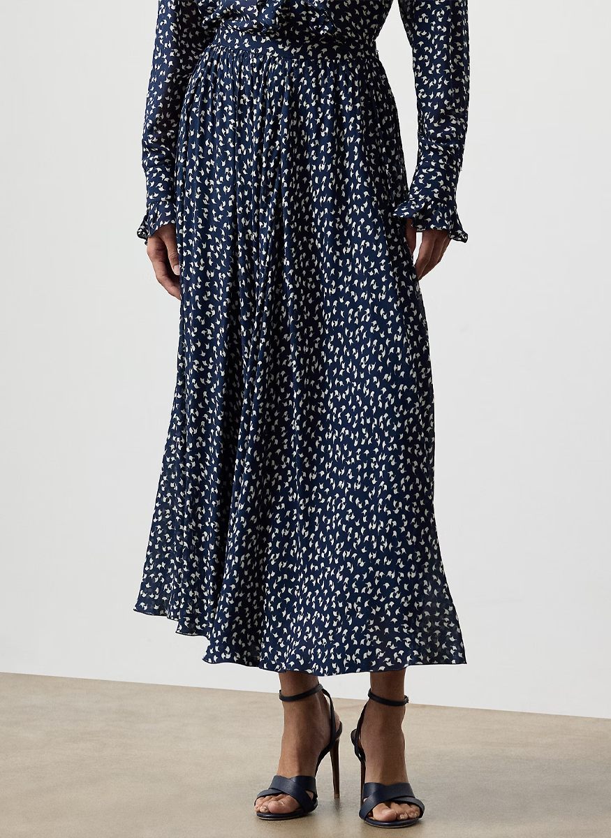 Rebekah Geo-Print Georgette Skirt - Ralph Lauren Collection