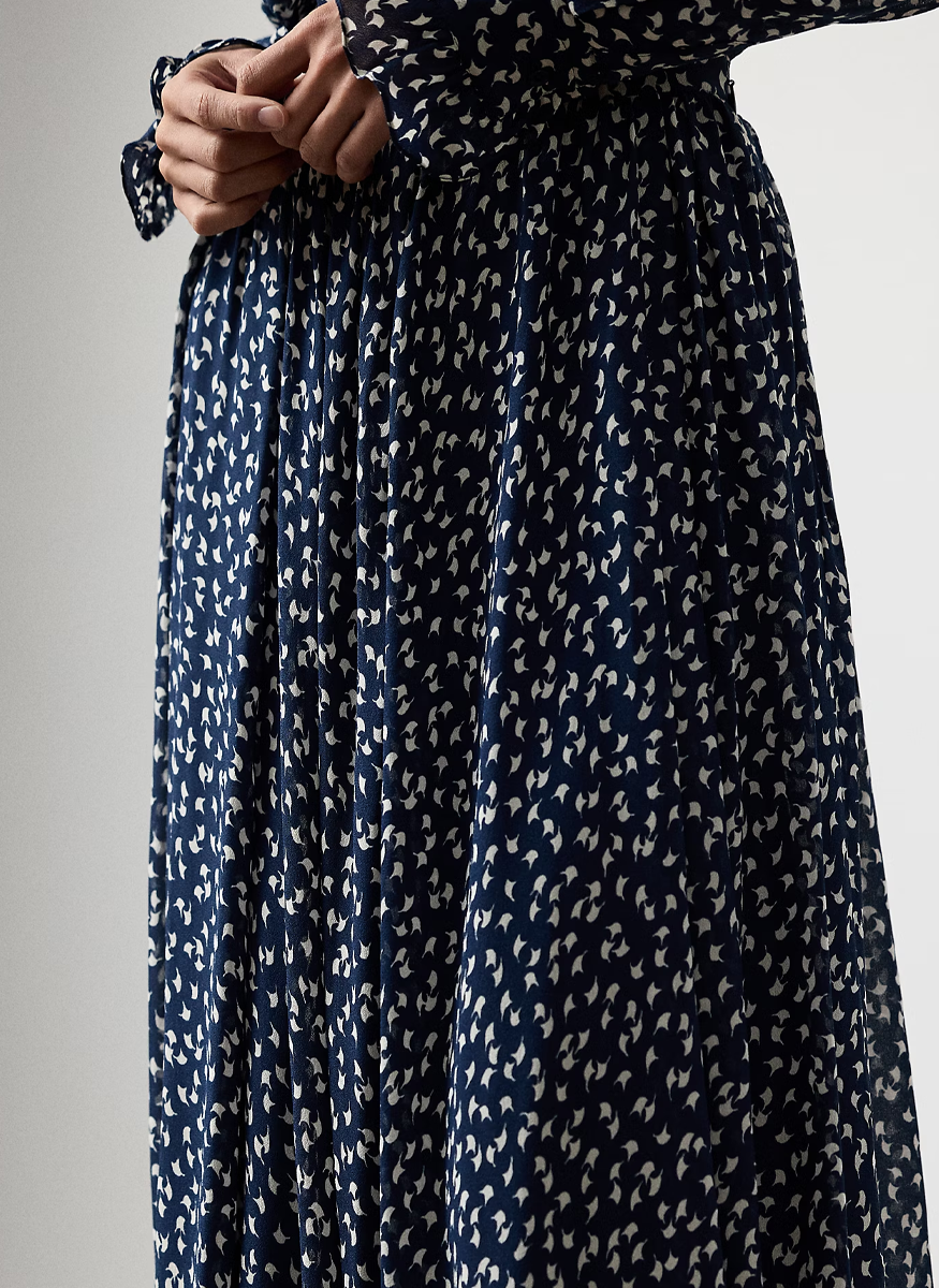 Rebekah Geo-Print Georgette Skirt - Ralph Lauren Collection