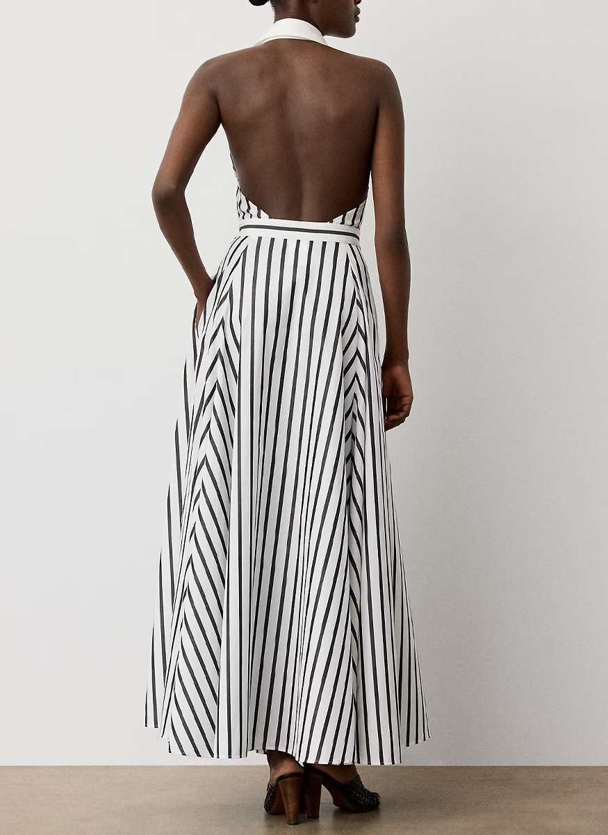 Eldred Striped Cotton Day Dress - Ralph Lauren Collection