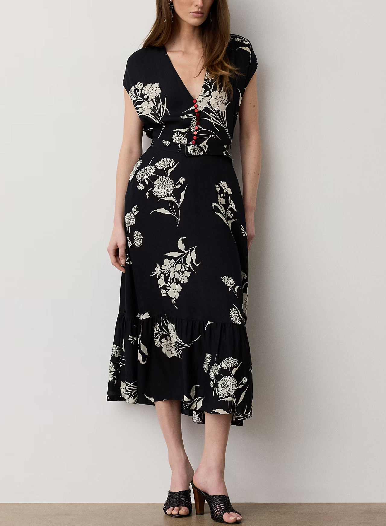 Damian Floral Satin Day Dress Elizabeth Anthony Damian Floral Satin Day Dress Elizabeth Anthony