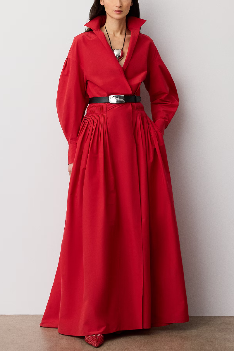 Daley Cotton-Blend Poplin Evening Dress Elizabeth Anthony Daley Cotton-Blend Poplin Evening Dress Elizabeth Anthony