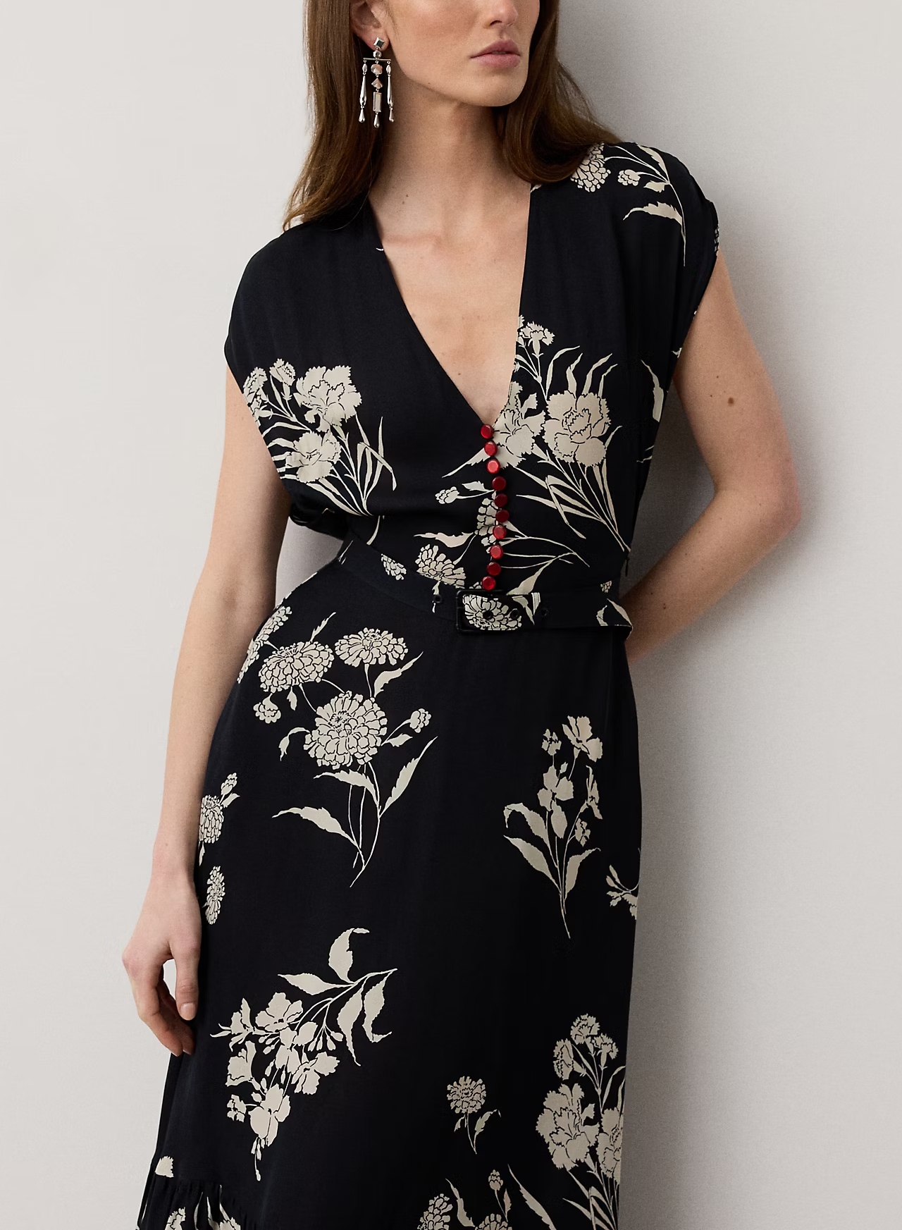 Damian Floral Satin Day Dress - Ralph Lauren Collection