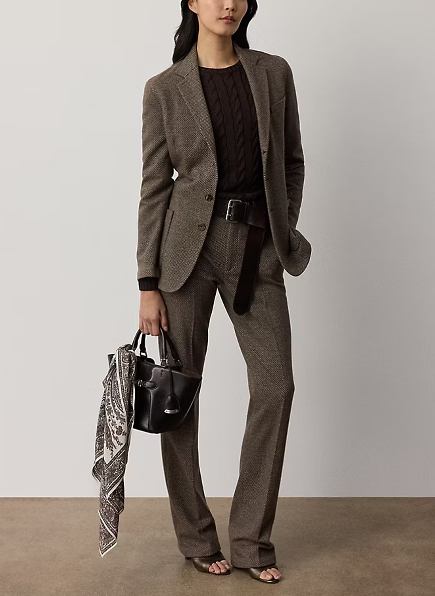 Lorna Broken-Twill Jersey Pant - Ralph Lauren Collection