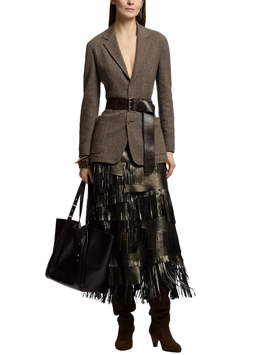 Belinda Metallic Leather Skirt - Ralph Lauren Collection