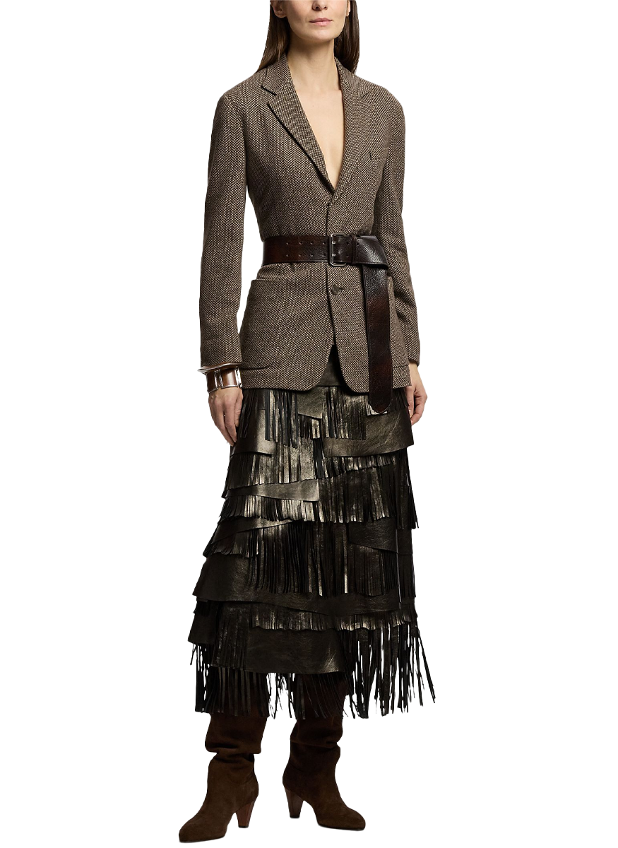 Belinda Metallic Leather Skirt - Ralph Lauren Collection
