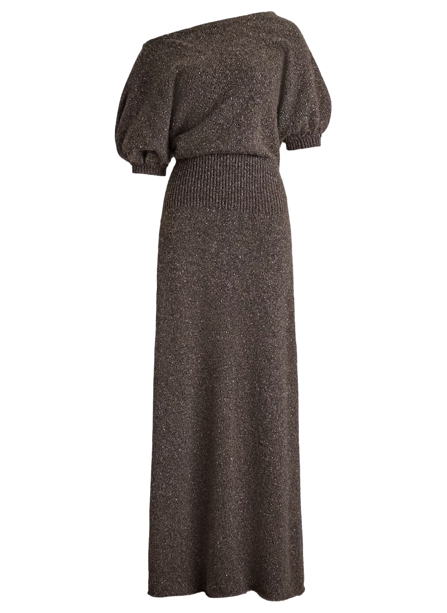 Cecie Cashmere-Blend Donegal Day Dress - Ralph Lauren Collection