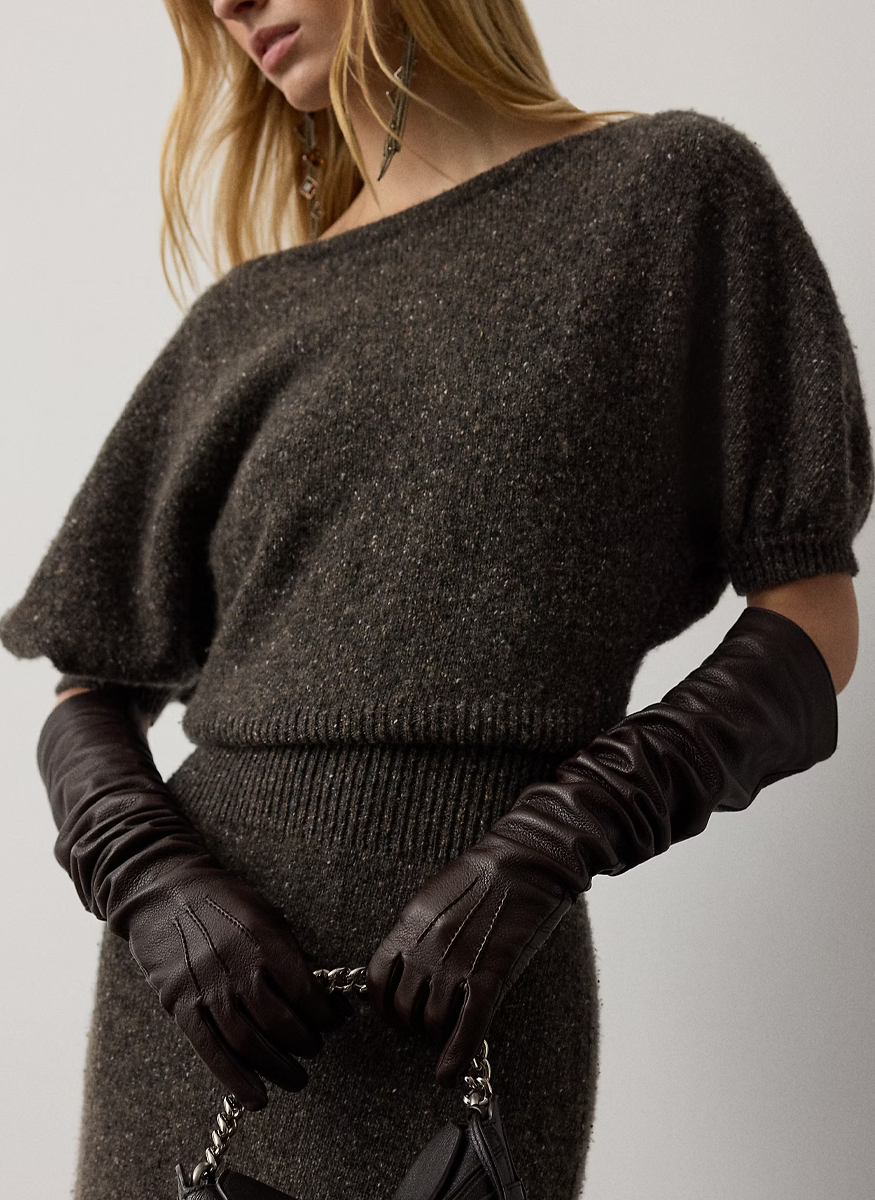 Cecie Cashmere-Blend Donegal Day Dress - Ralph Lauren Collection