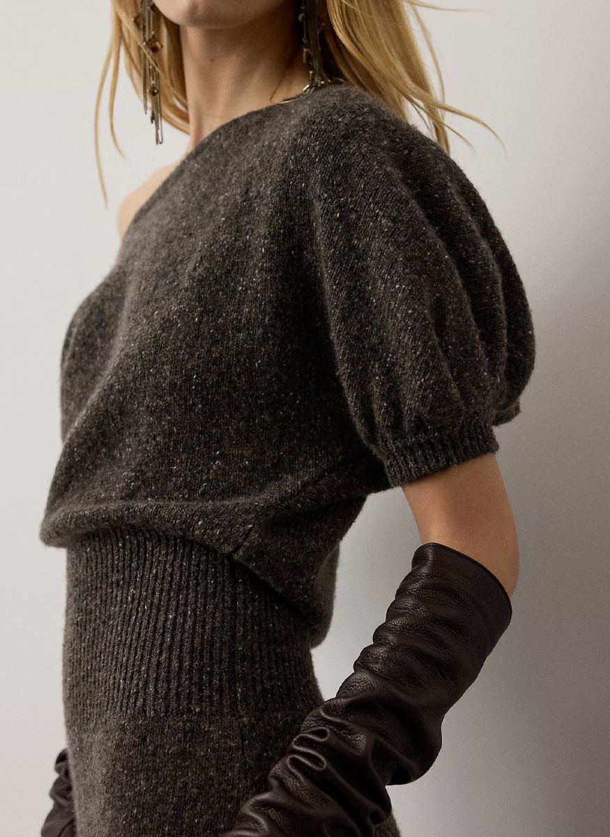 Cecie Cashmere-Blend Donegal Day Dress - Ralph Lauren Collection