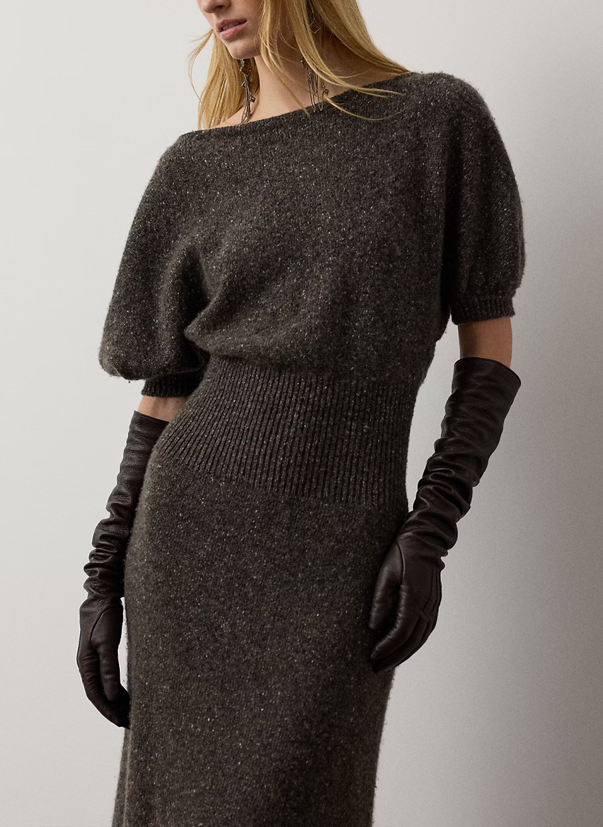 Cecie Cashmere-Blend Donegal Day Dress - Ralph Lauren Collection