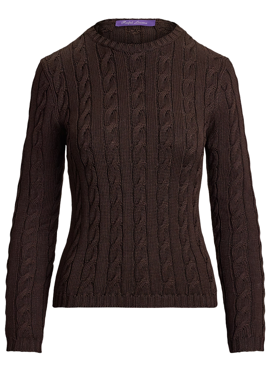 Cable-Knit Silk-Blend Crewneck Sweater - Ralph Lauren Collection