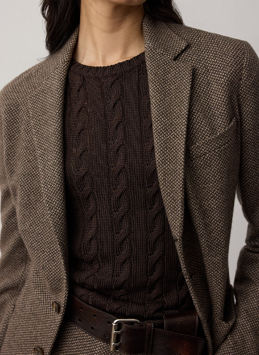 Cable-Knit Silk-Blend Crewneck Sweater - Ralph Lauren Collection