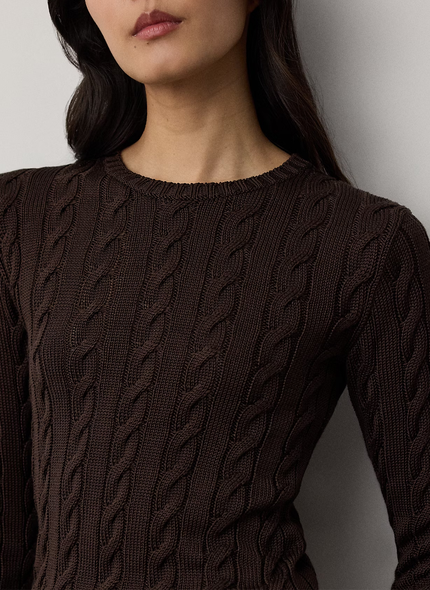 Cable-Knit Silk-Blend Crewneck Sweater - Ralph Lauren Collection