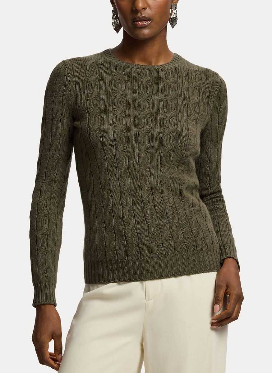 Lofty Cashmere Cable-Knit Crewneck Sweater - Ralph Lauren Collection