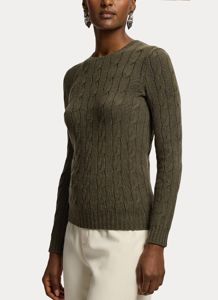 Lofty Cashmere Cable-Knit Crewneck Sweater - Ralph Lauren Collection