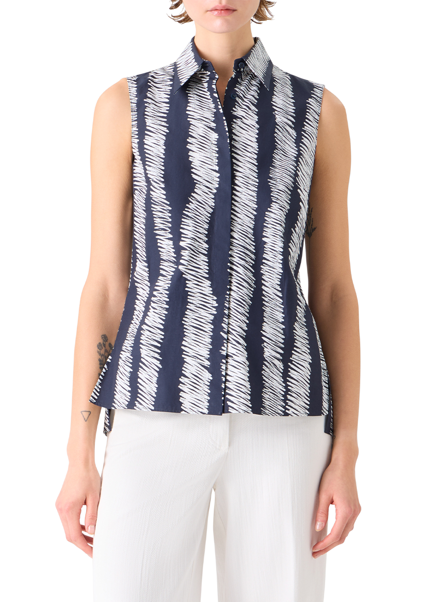 Cotton Poplin Tunic Blouse