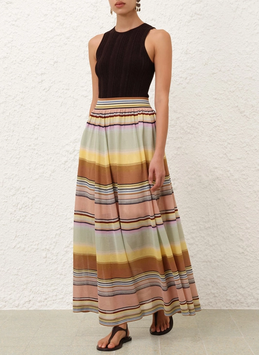 Coco Stripe Circle Skirt - Zimmermann