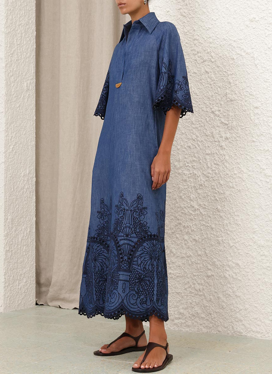 Coco Embroidered Denim Dress - Zimmermann