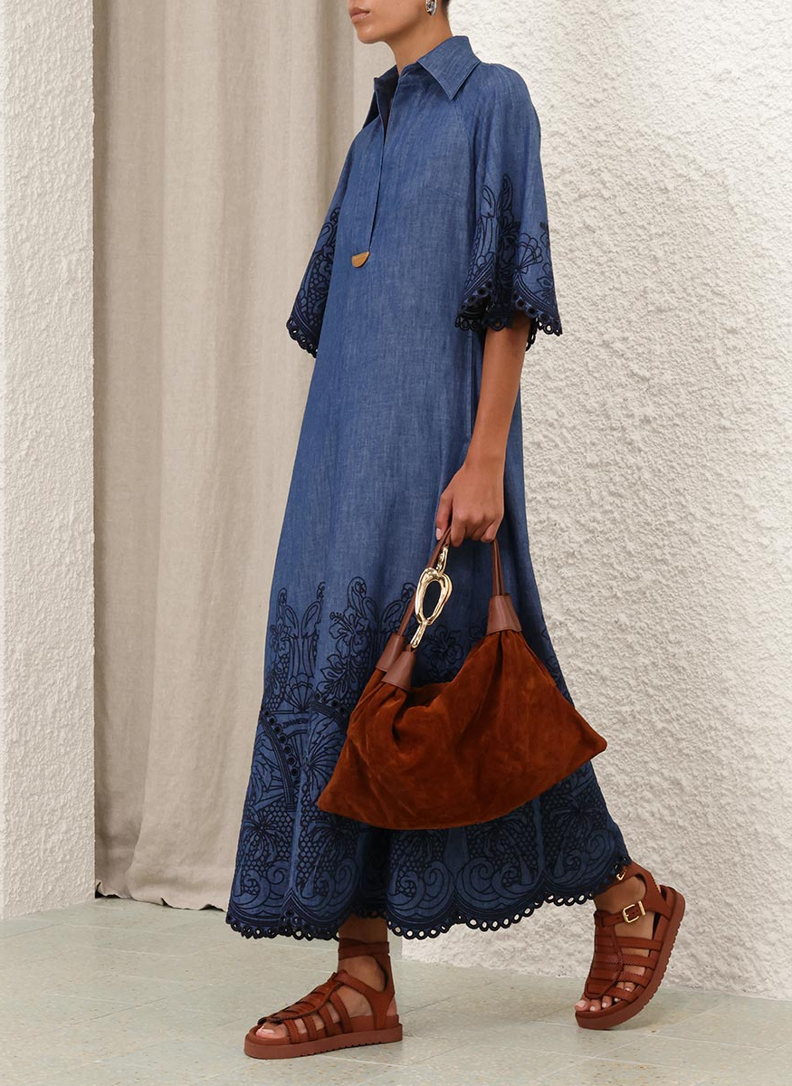 Coco Embroidered Denim Dress - Zimmermann