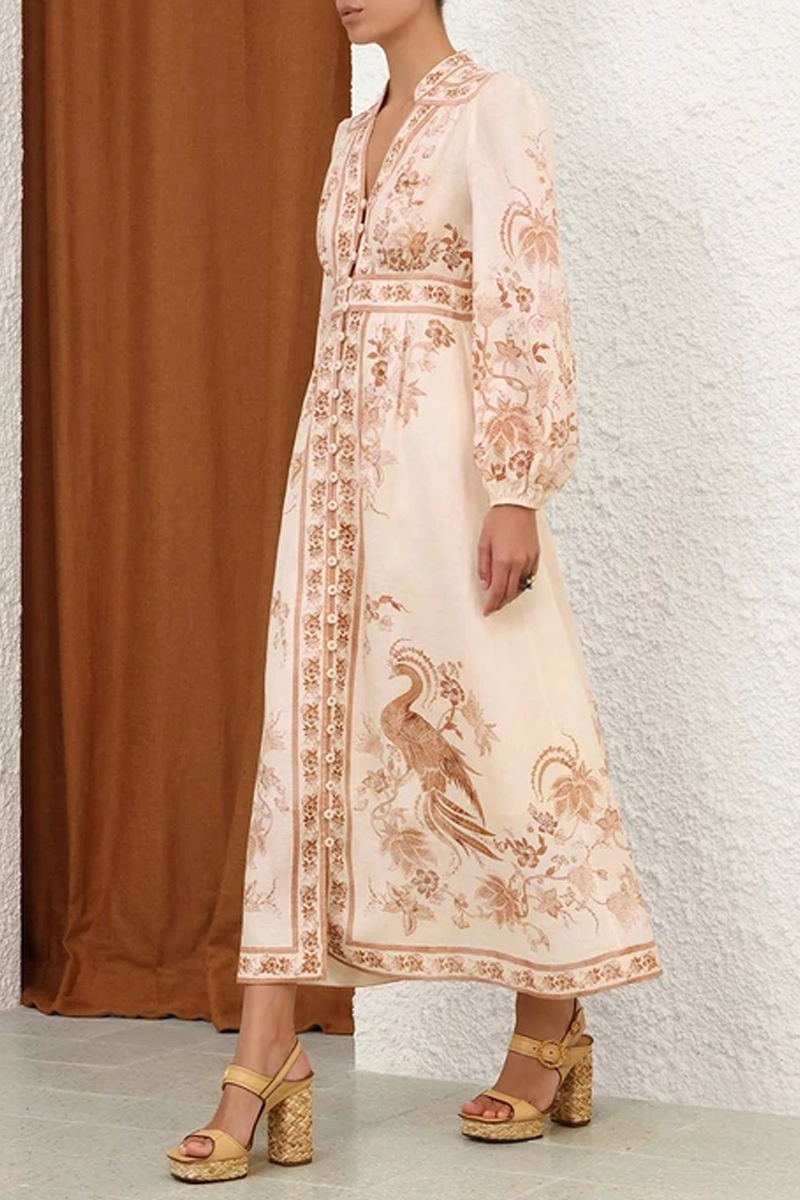 Indra Plunge Midi Dress - Zimmermann