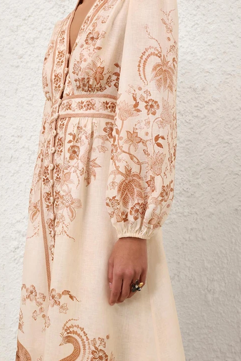 Indra Plunge Midi Dress - Zimmermann