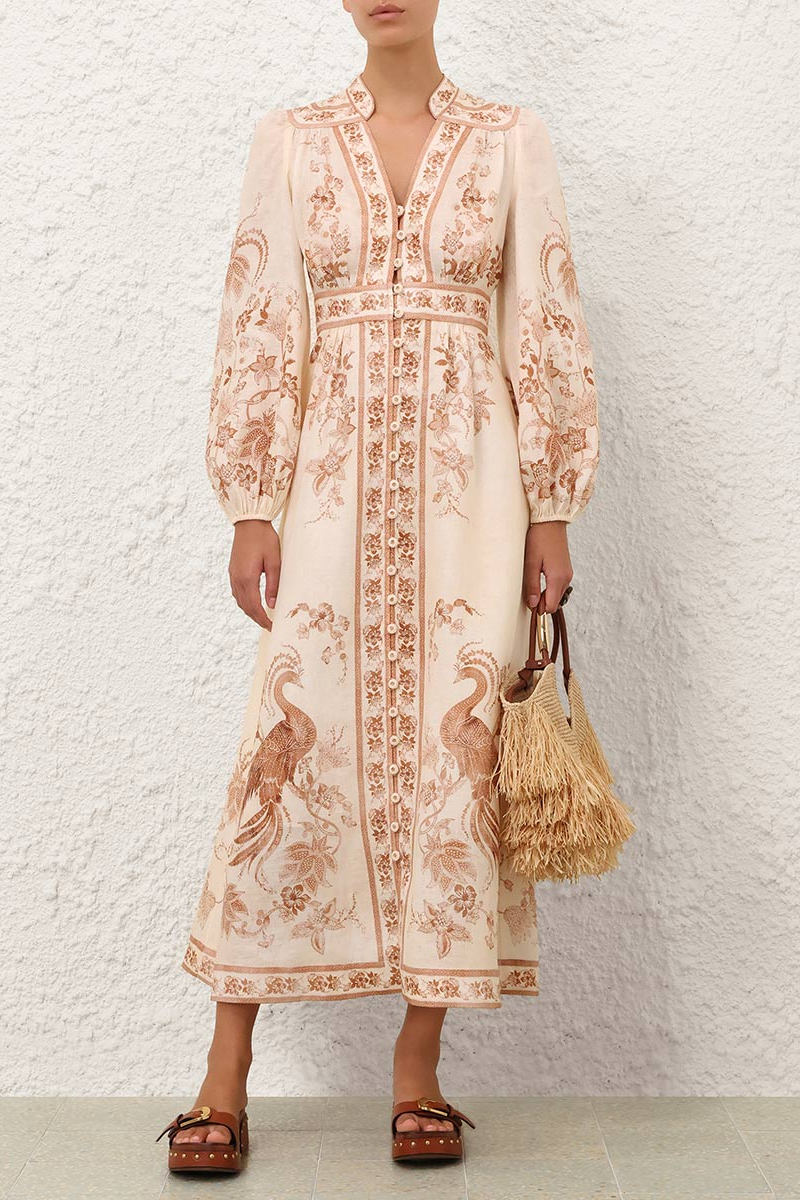 Indra Plunge Midi Dress