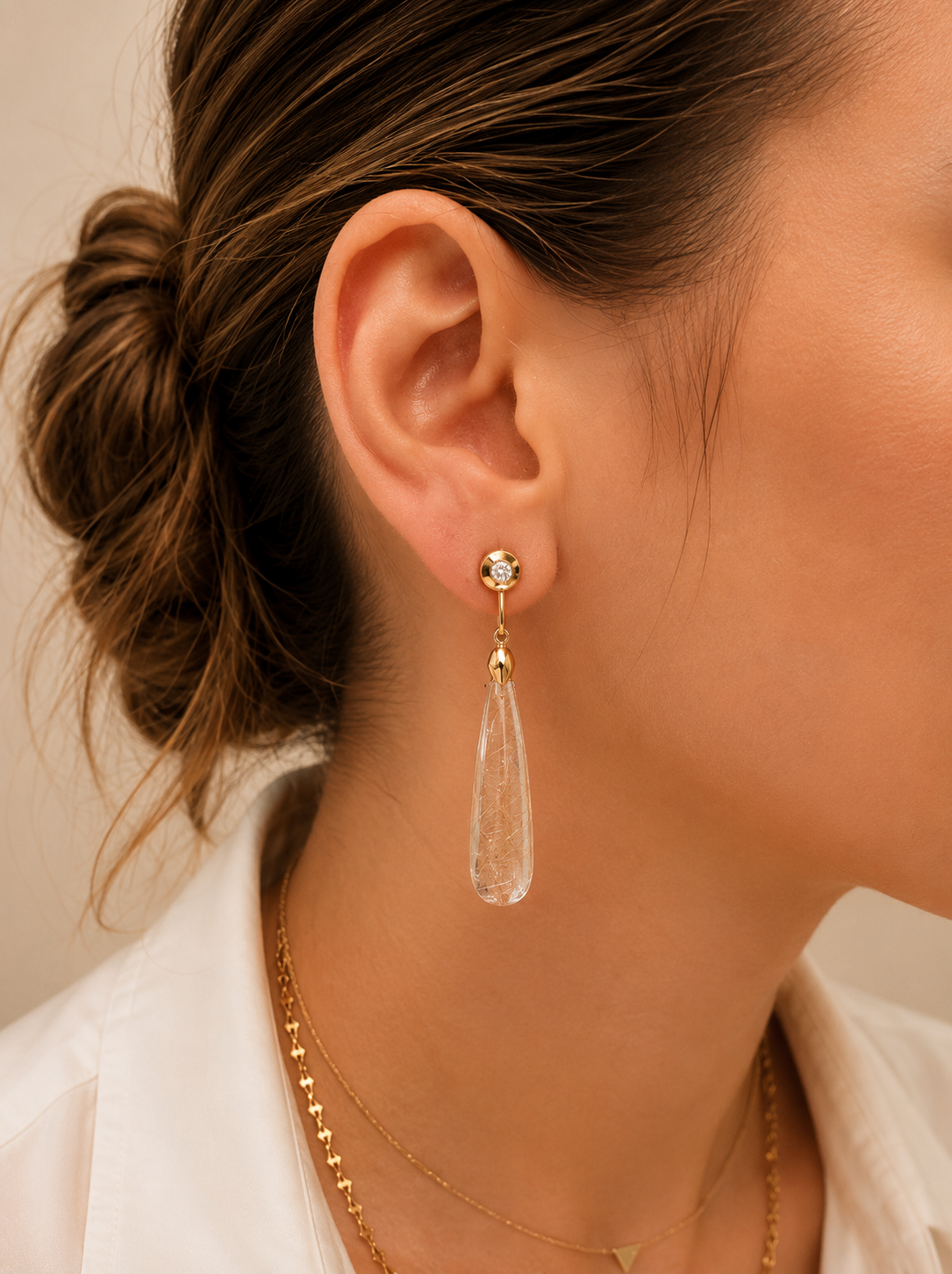 Rutile Quartz Drop Earrings