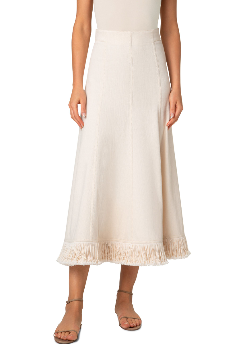 Cotton Wool Denim Midi Skirt - Akris Punto