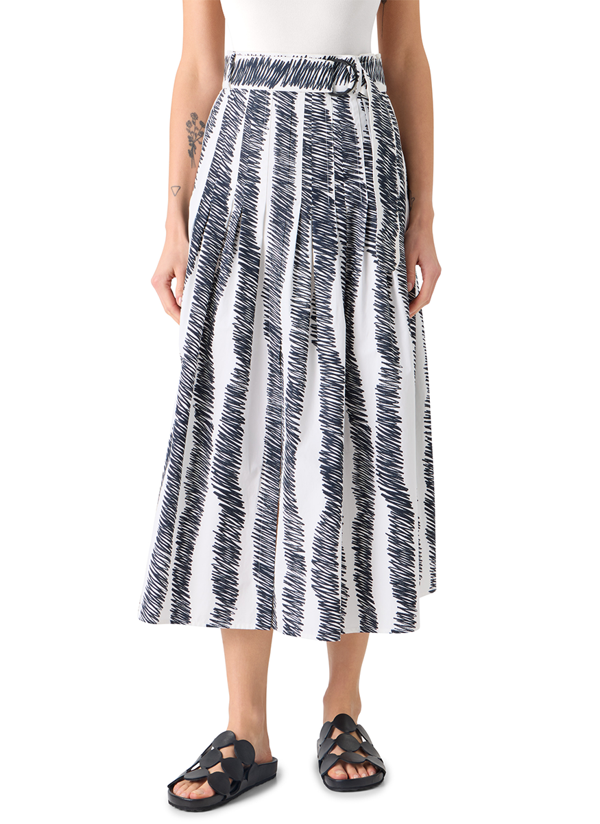 Cotton Poplin Midi Skirt