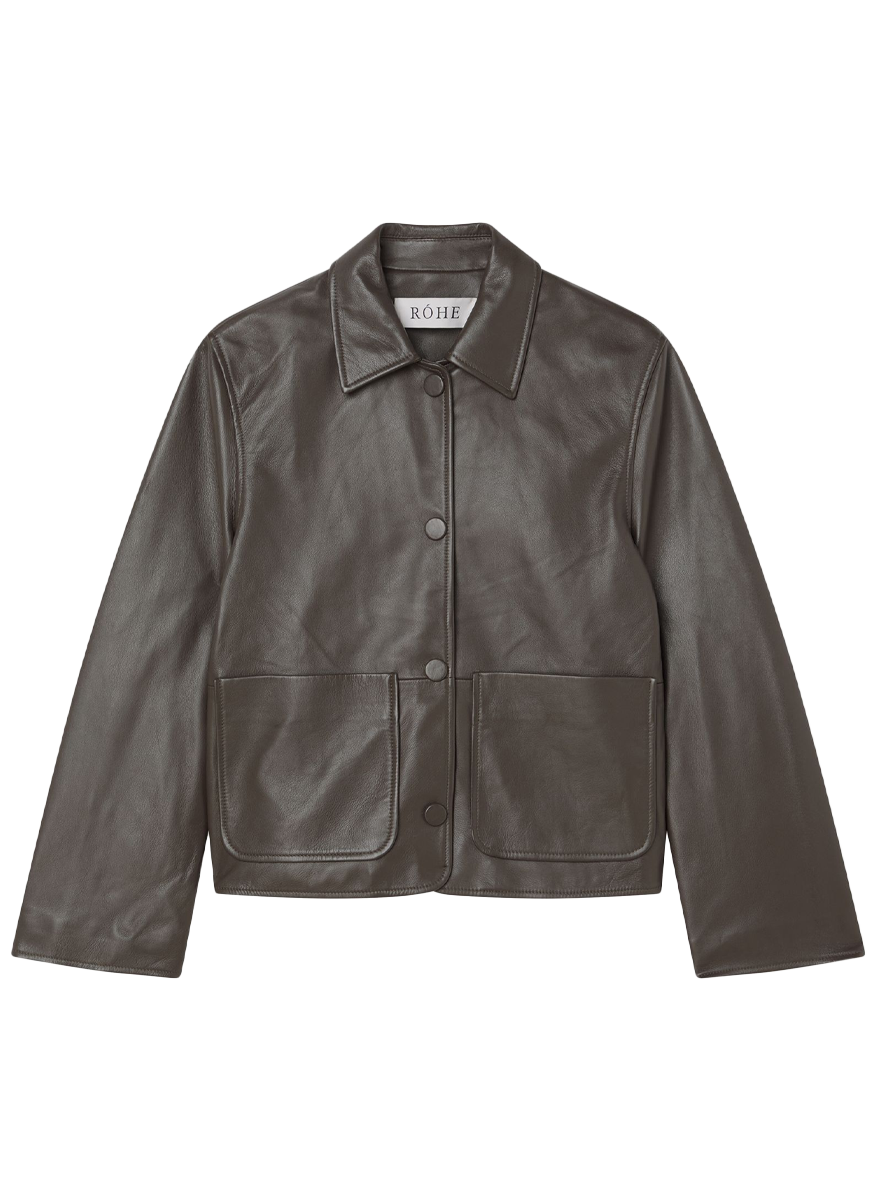 Leather Jacket With Patch Pocket