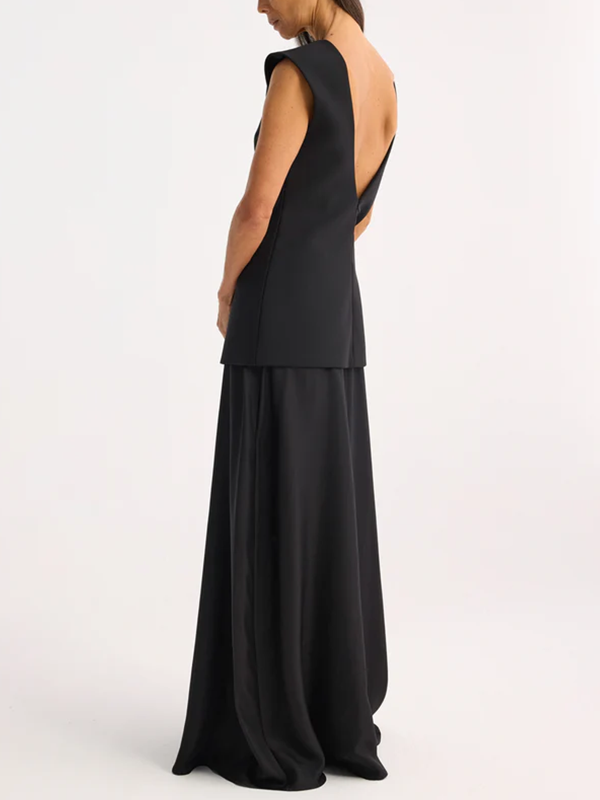 Open Back Dress with Integrated Silk Skirt - Róhe