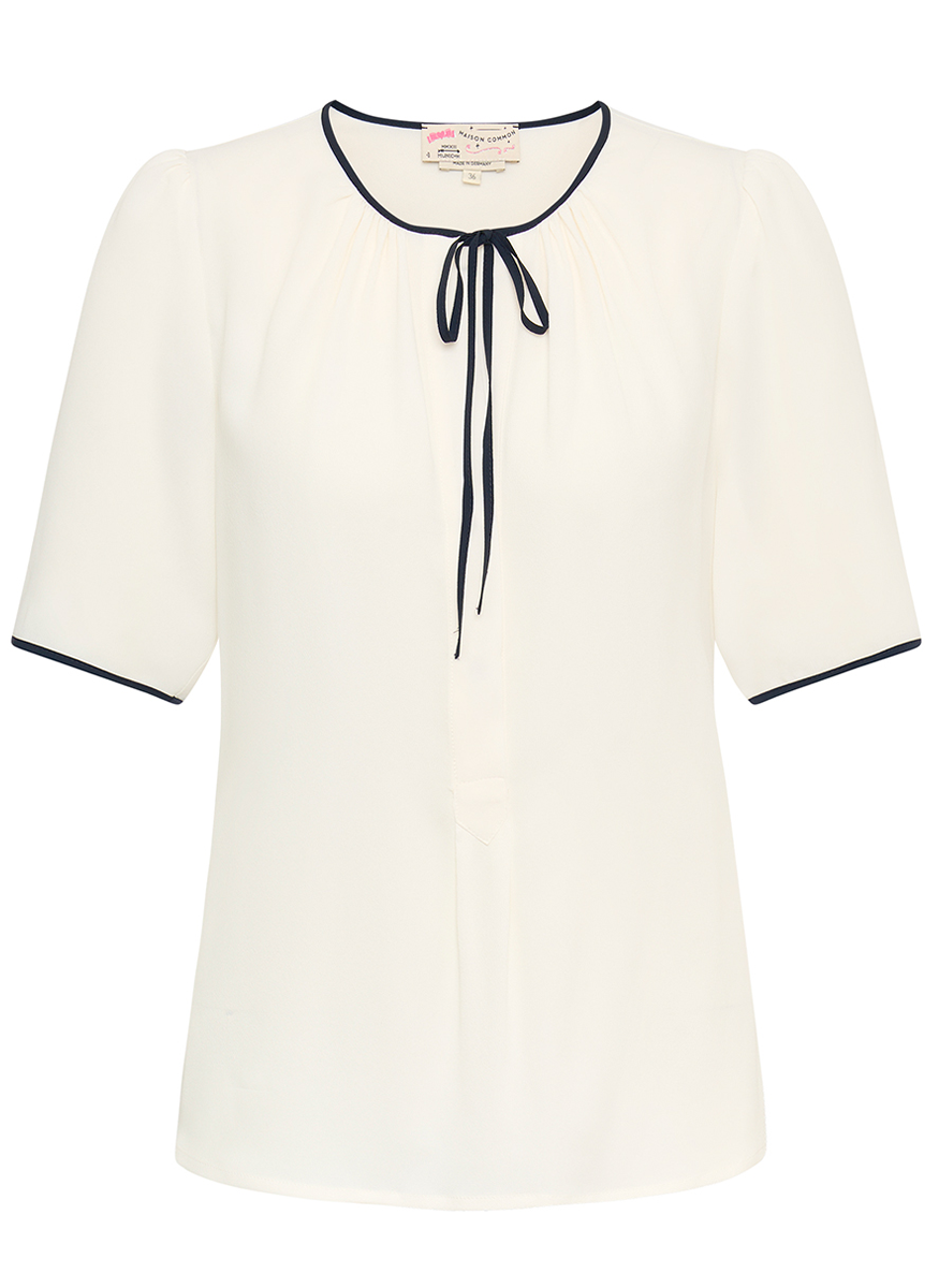 Ivory Shell with Navy Tipping – Elizabeth Anthony