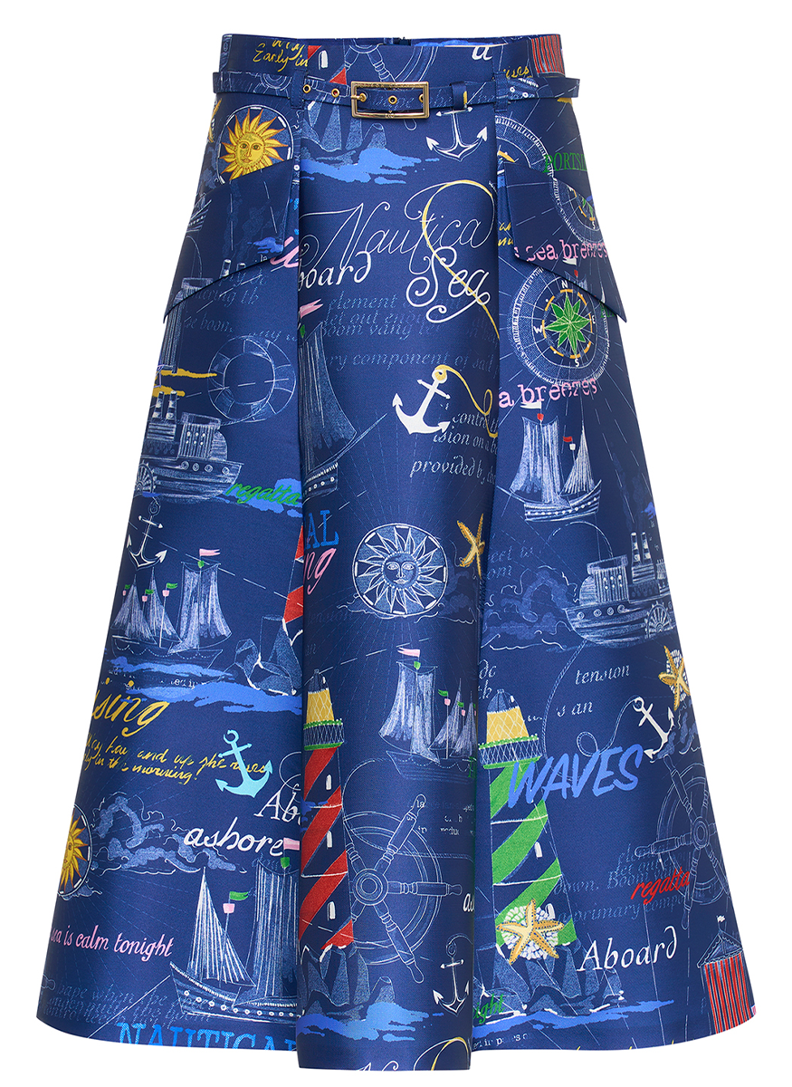 Nautical Printed Full Skirt