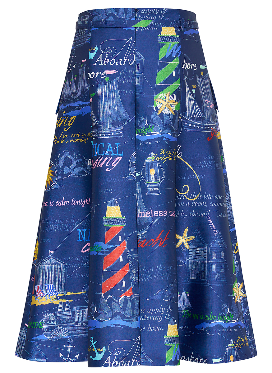 Nautical Printed Full Skirt