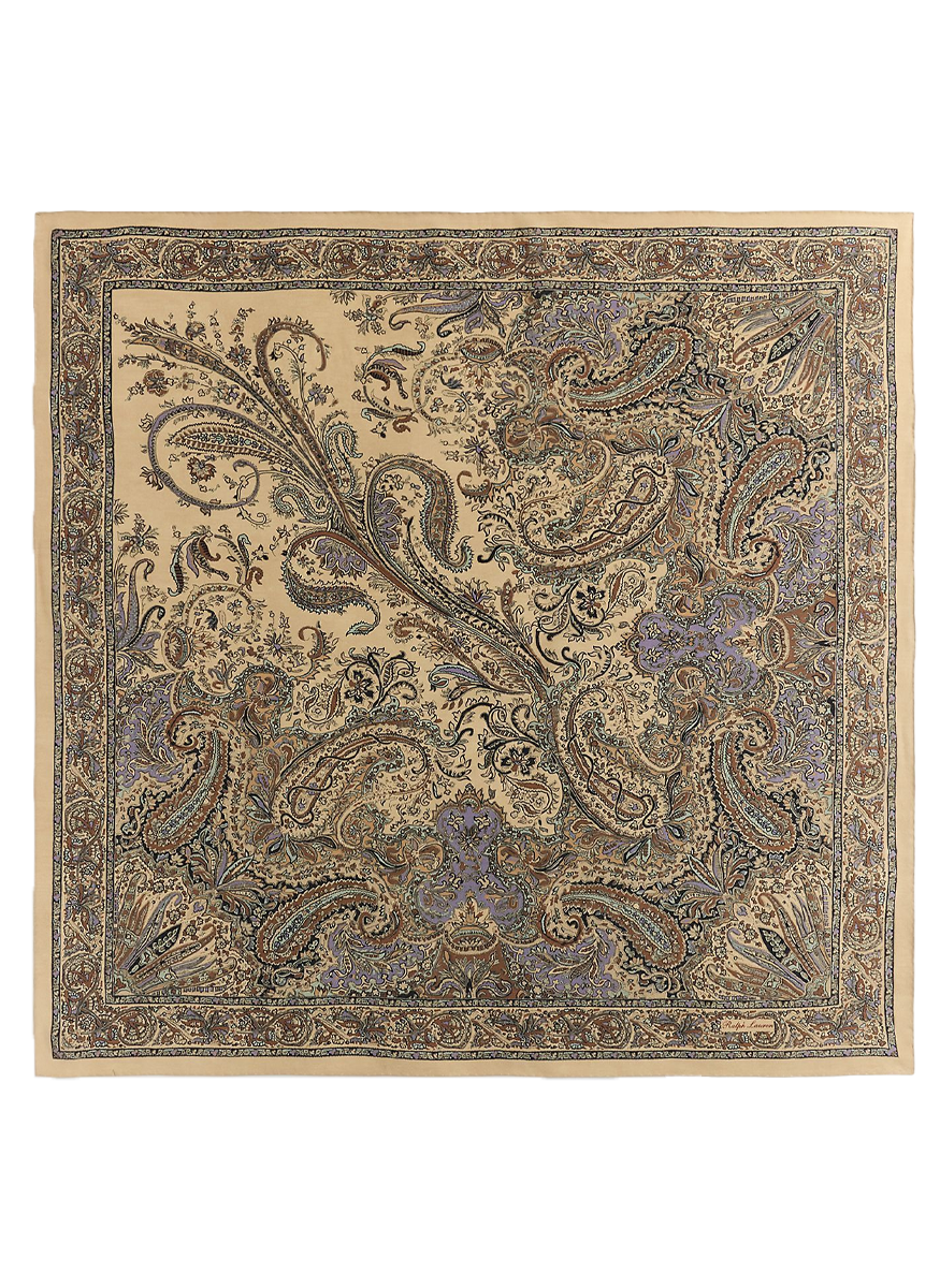 Paisley Crepe de Chine Square Scarf - Ralph Lauren Collection