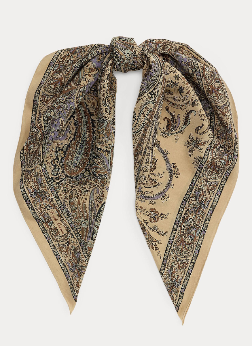 Paisley Crepe de Chine Square Scarf - Ralph Lauren Collection