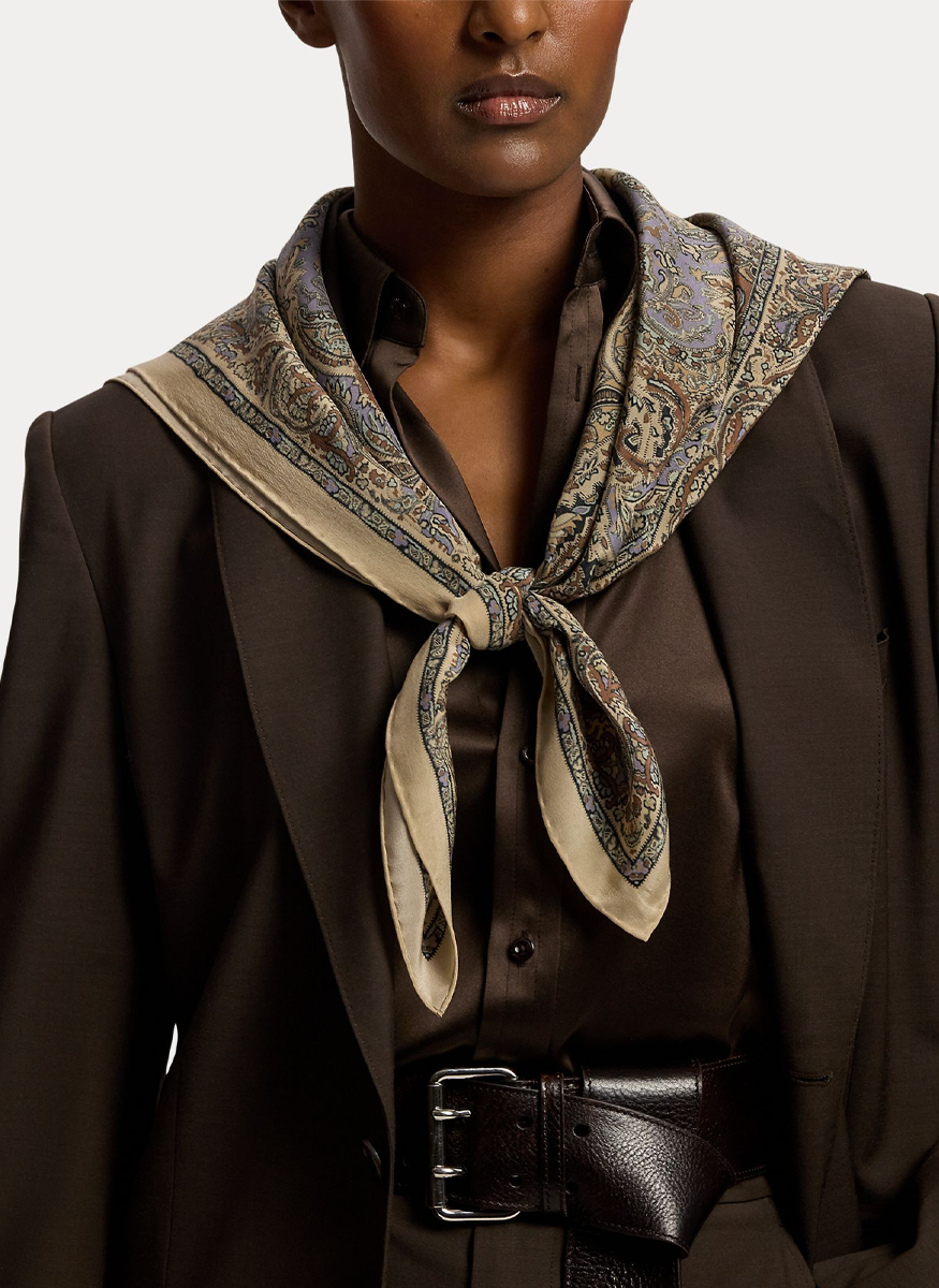 Paisley Crepe de Chine Square Scarf - Ralph Lauren Collection