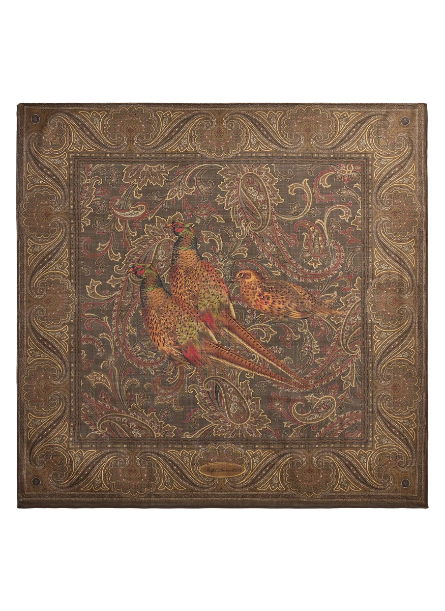 Pheasant Paisley Cashmere Square Scarf - Ralph Lauren Collection