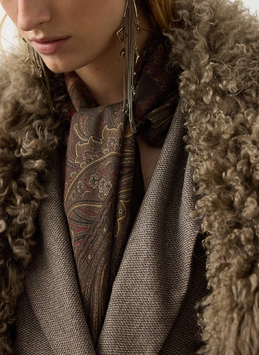Pheasant Paisley Cashmere Square Scarf - Ralph Lauren Collection