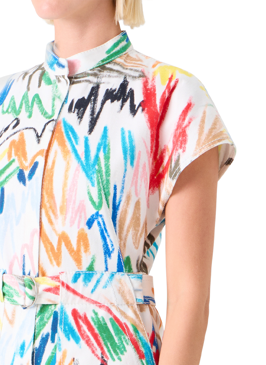 Cotton Print Denim Dress - Akris Punto