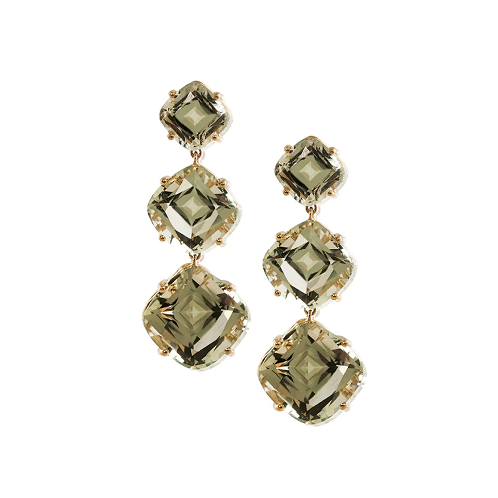 Gossip 3Tier Prasiolite Earrings