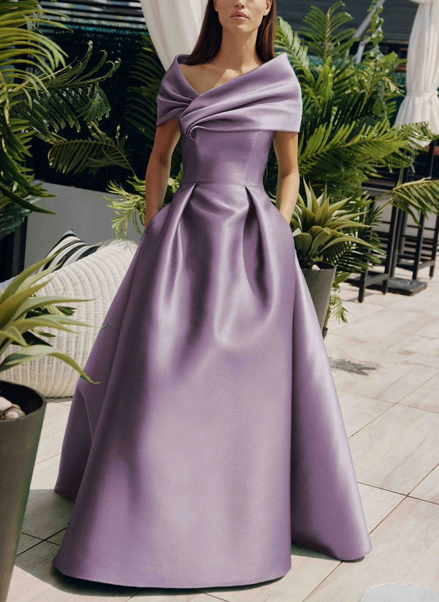 Off The Shoulder Gown in Lavendar