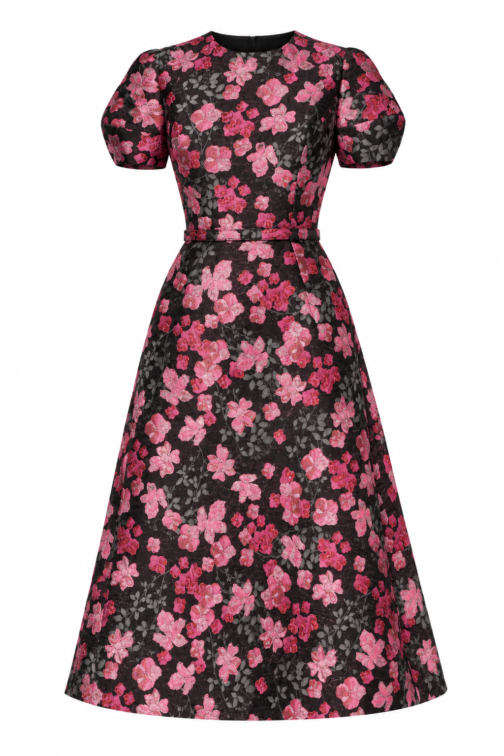 Jacquard Floral Midi Cocktail - Lourdes Chavez