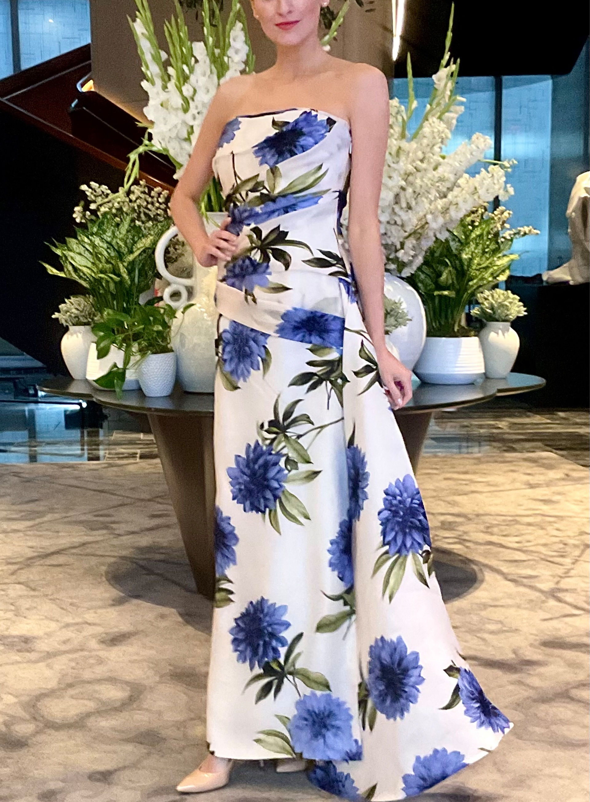 Italian Satin Silk Organza Gown