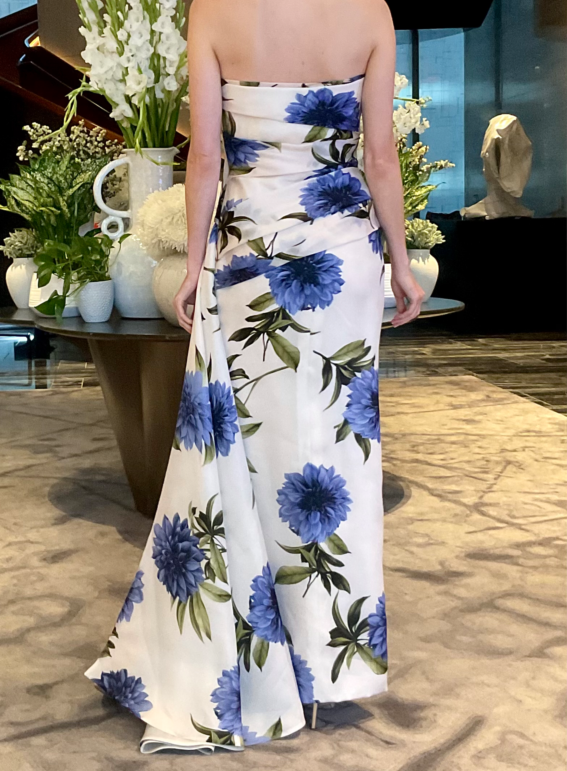 Italian Satin Silk Organza Gown