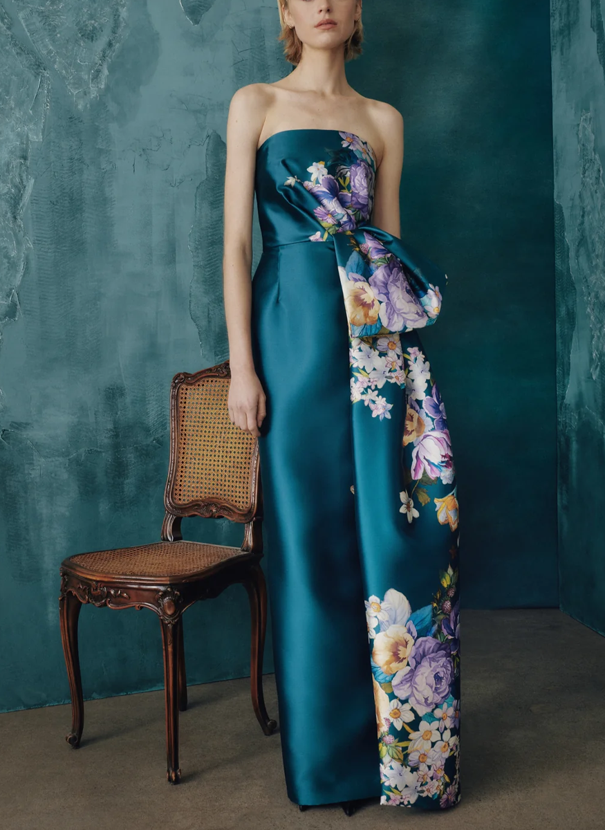 Strapless Floral Gown - Frascara