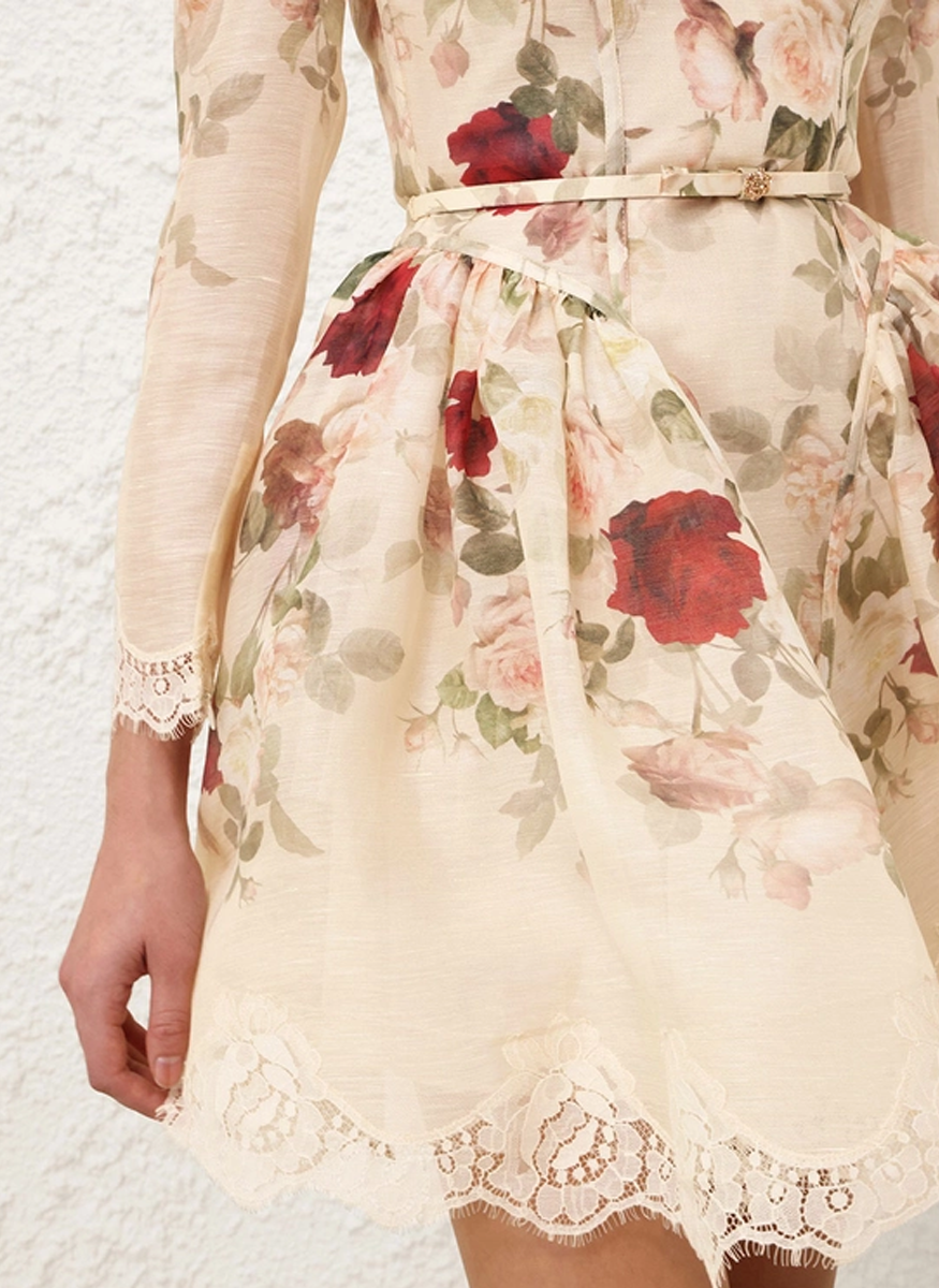 Hypnotic Lace Trim Mini Dress - Zimmermann