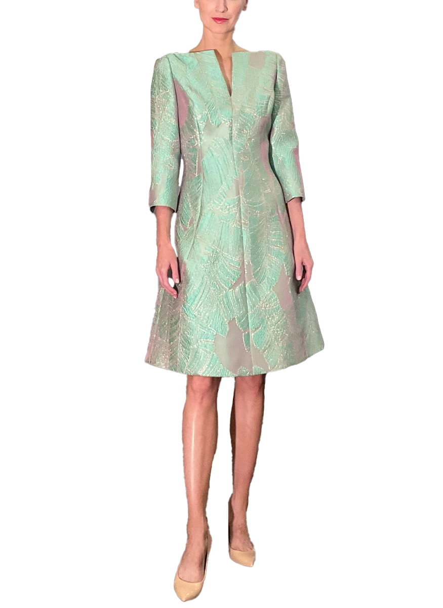 Silk Jacquard Floral Cocktail Dress