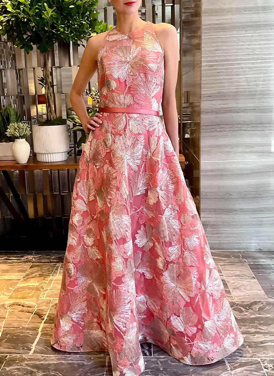 French Embroidered Tulle Gown