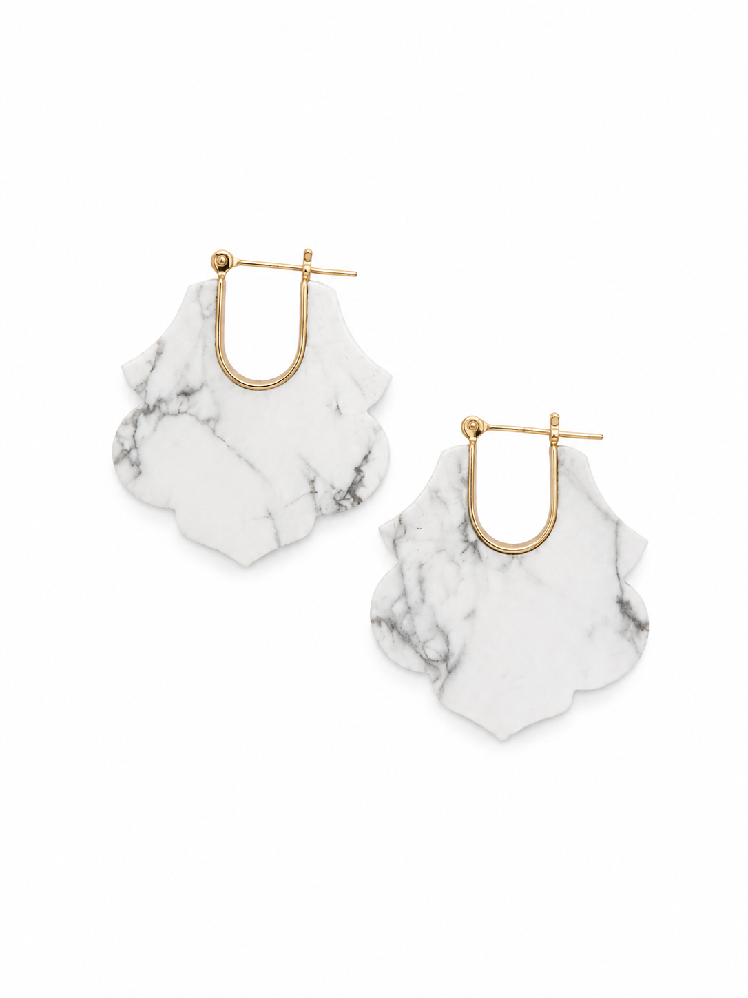 Lotus Earrings, Howlite