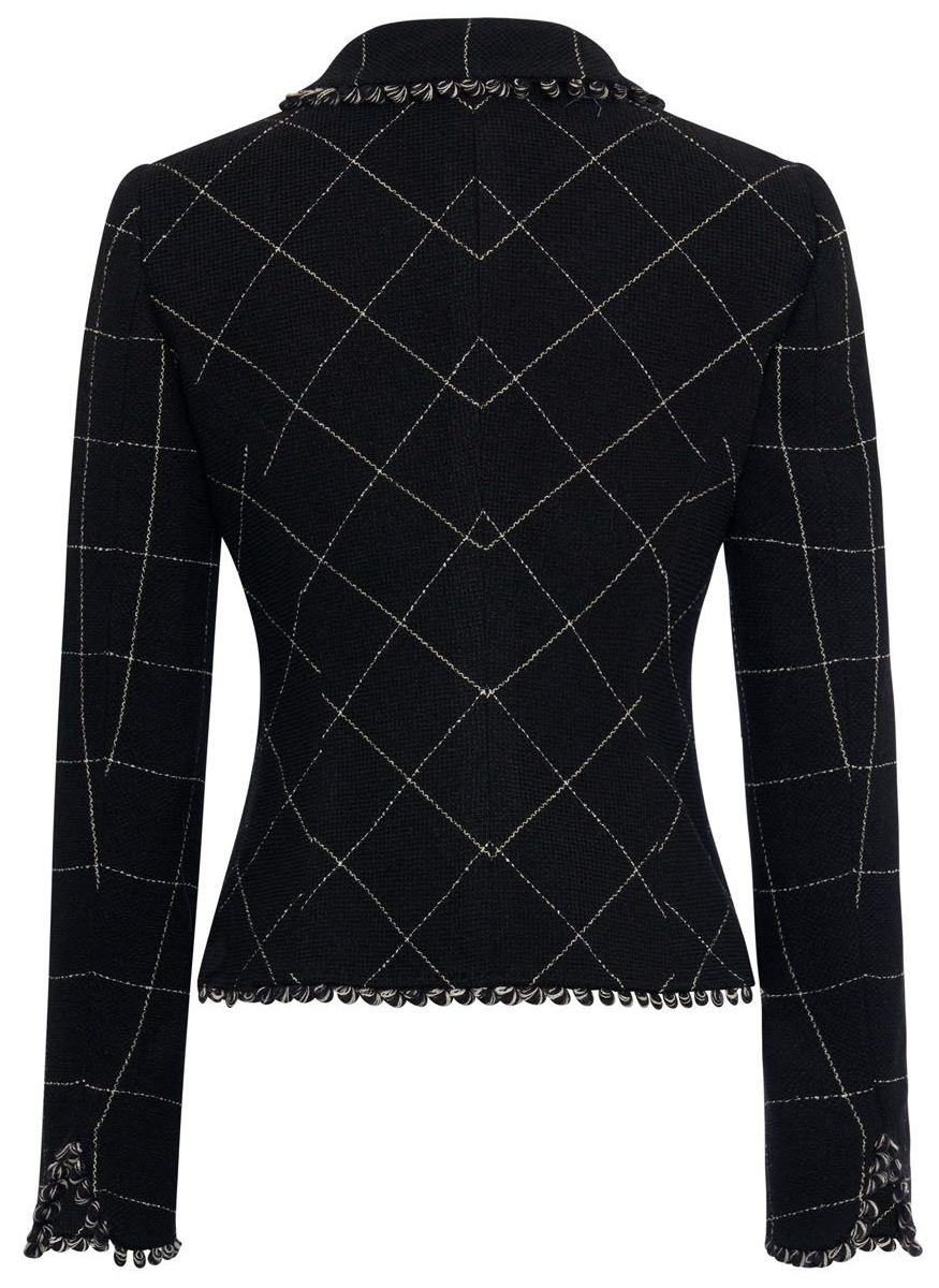 Peter Pan Collar Window Pane Jacket